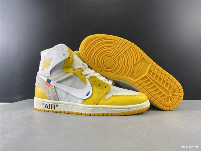 Off-White x AQ0818-149 Air Powder Yellow-Cone White Jordan Dark 1 NRG 0915